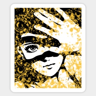 Punk Fashion Style Yellow Glowing Girl Sticker